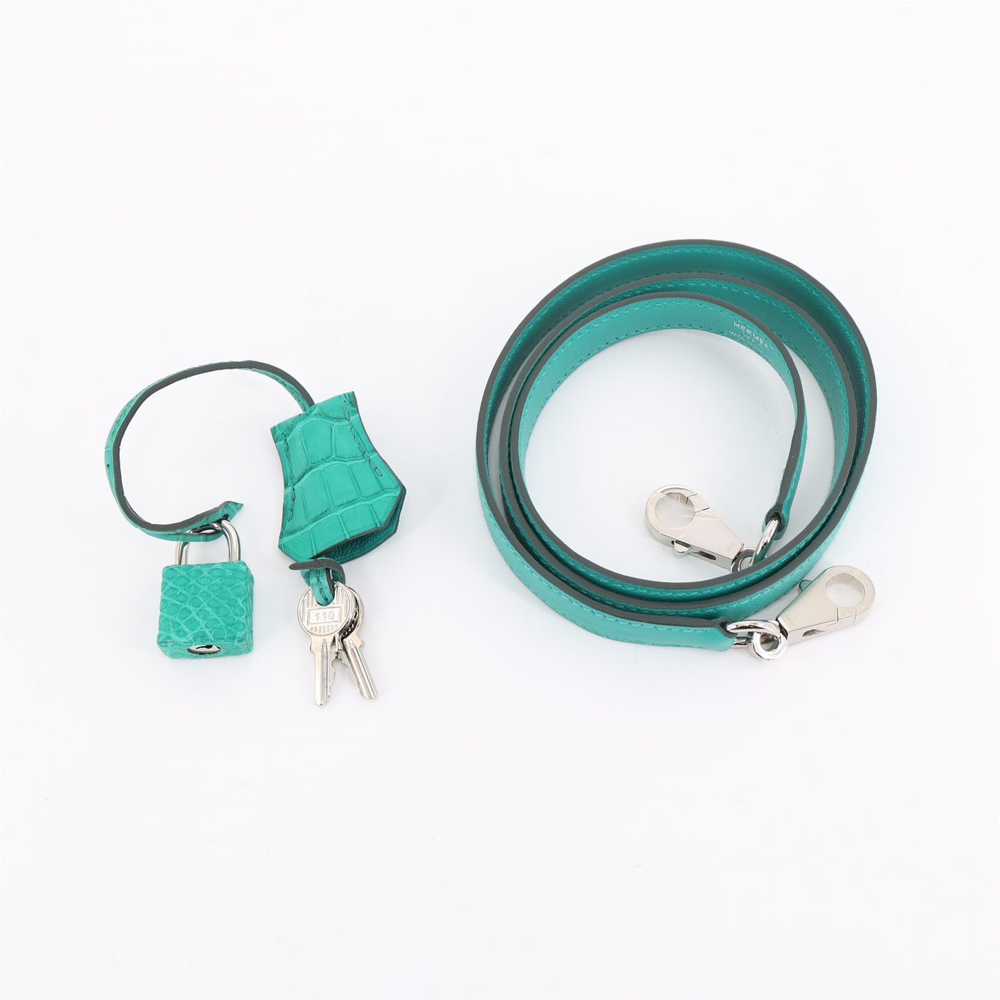HERMÈS Kelly 25 Sellier Touch Vert Jade (O6) Madame Alligator Palladium hardware W (2024)