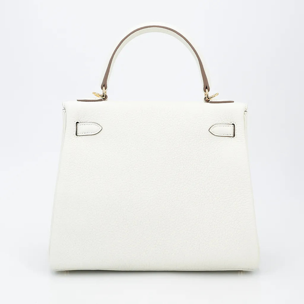 HERMÈS Kelly 25 Mushroom (0T) Togo Gold hardware B (2023)