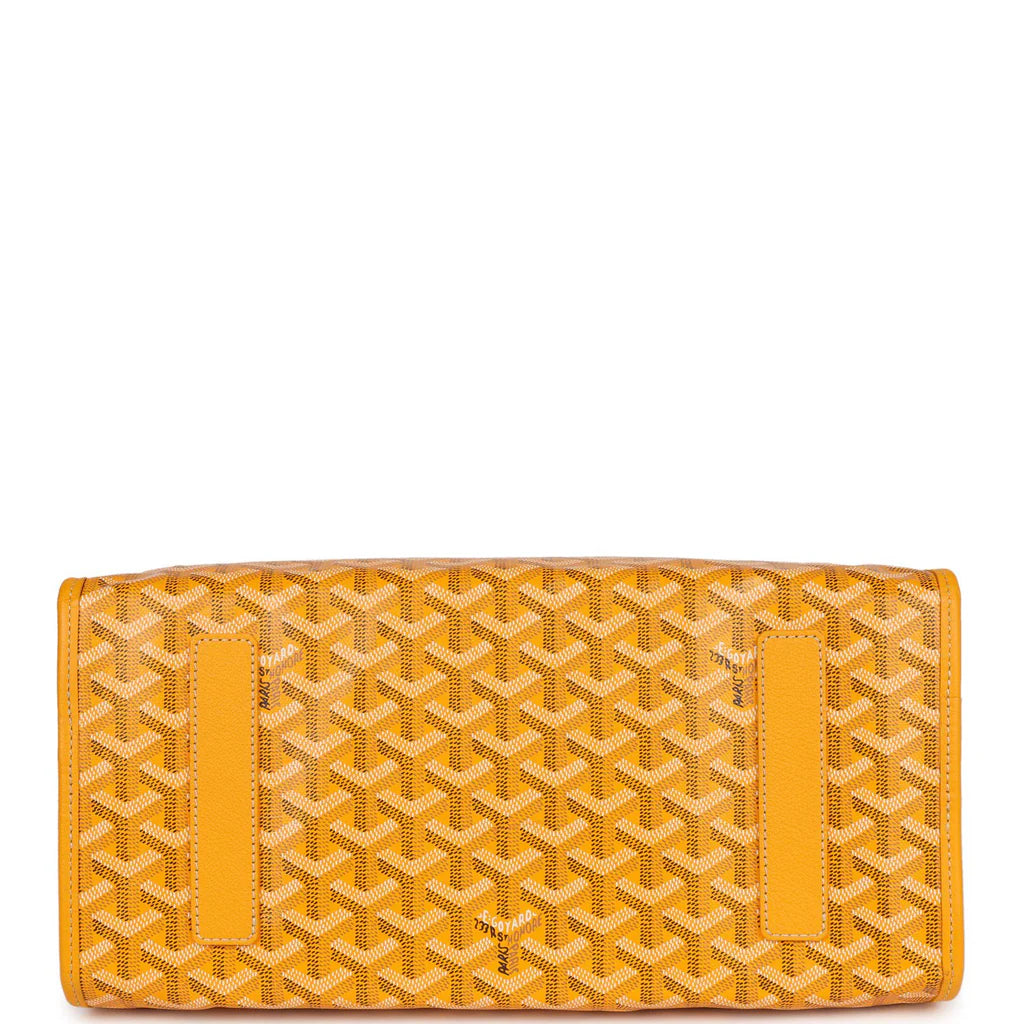 Goyard Saint Léger Backpack Yellow Goyardine Canvas Palladium Hardware