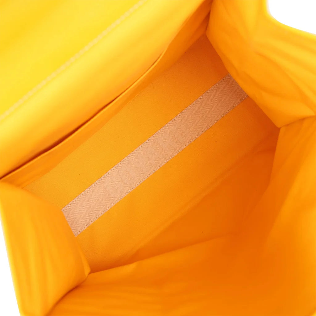 Goyard Saint Léger Backpack Yellow Goyardine Canvas Palladium Hardware