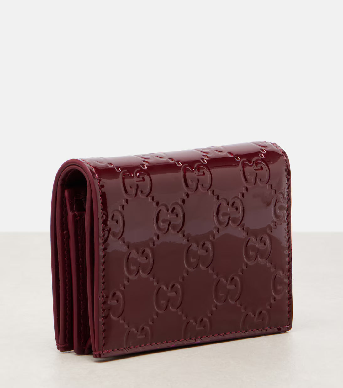 Gucci GG Emblem patent leather wallet 2025