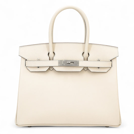 HERMÈS Birkin 30 Craie (10) Epsom Palladium hardware K (2025)