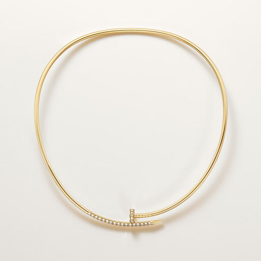 Cartier Juste un Clou torque necklace, small model, reverse-set diamonds 2025