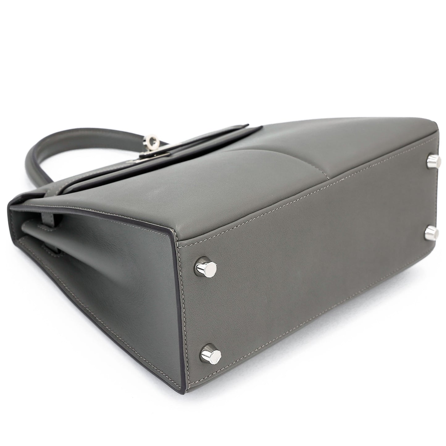 HERMÈS Limited Edition Kelly 25 Padded Sellier Gris Meyer (0L) Swift Palladium hardware B (2023)