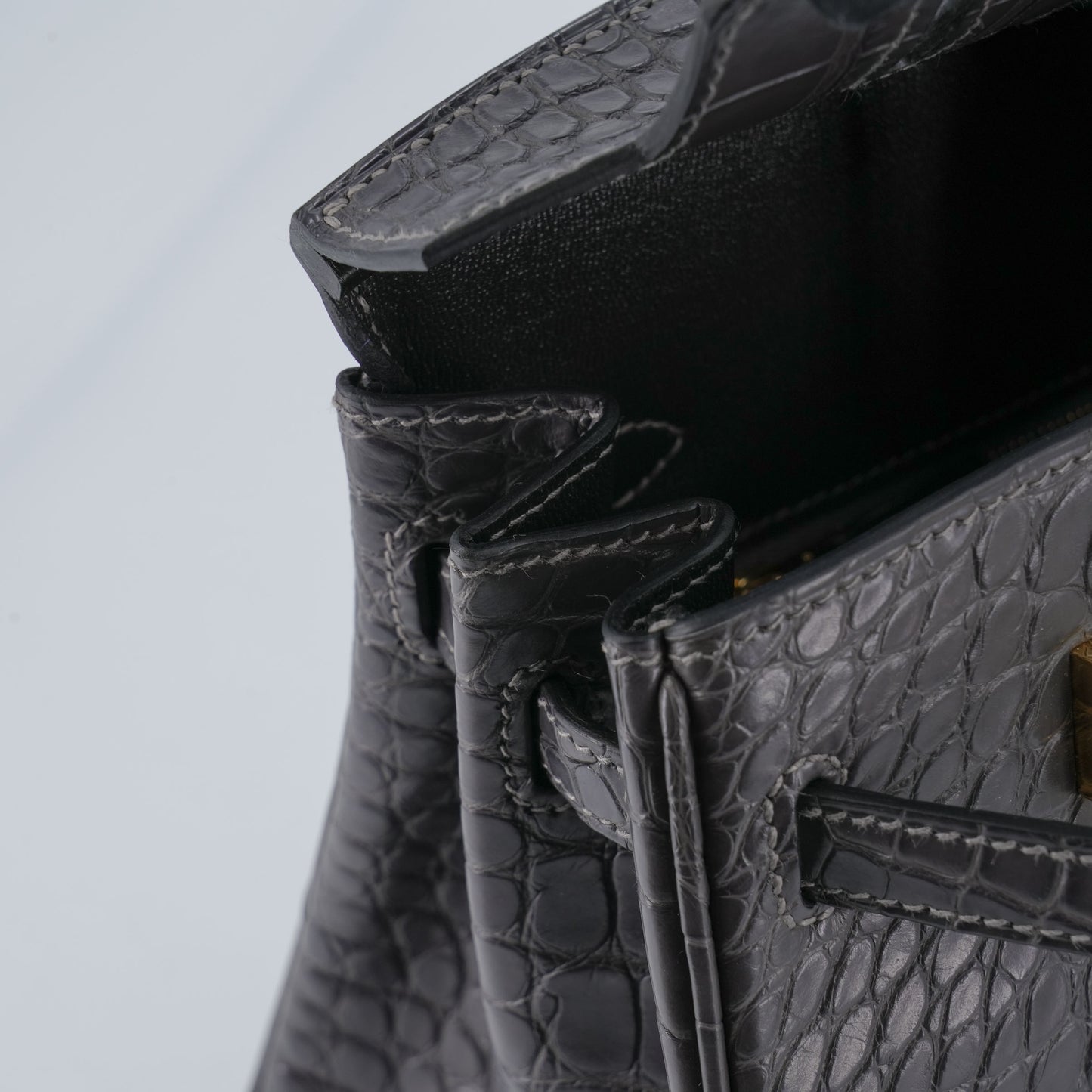 HERMÈS Birkin 25 Graphite (88) Matte Alligator Gold hardware K (2025)