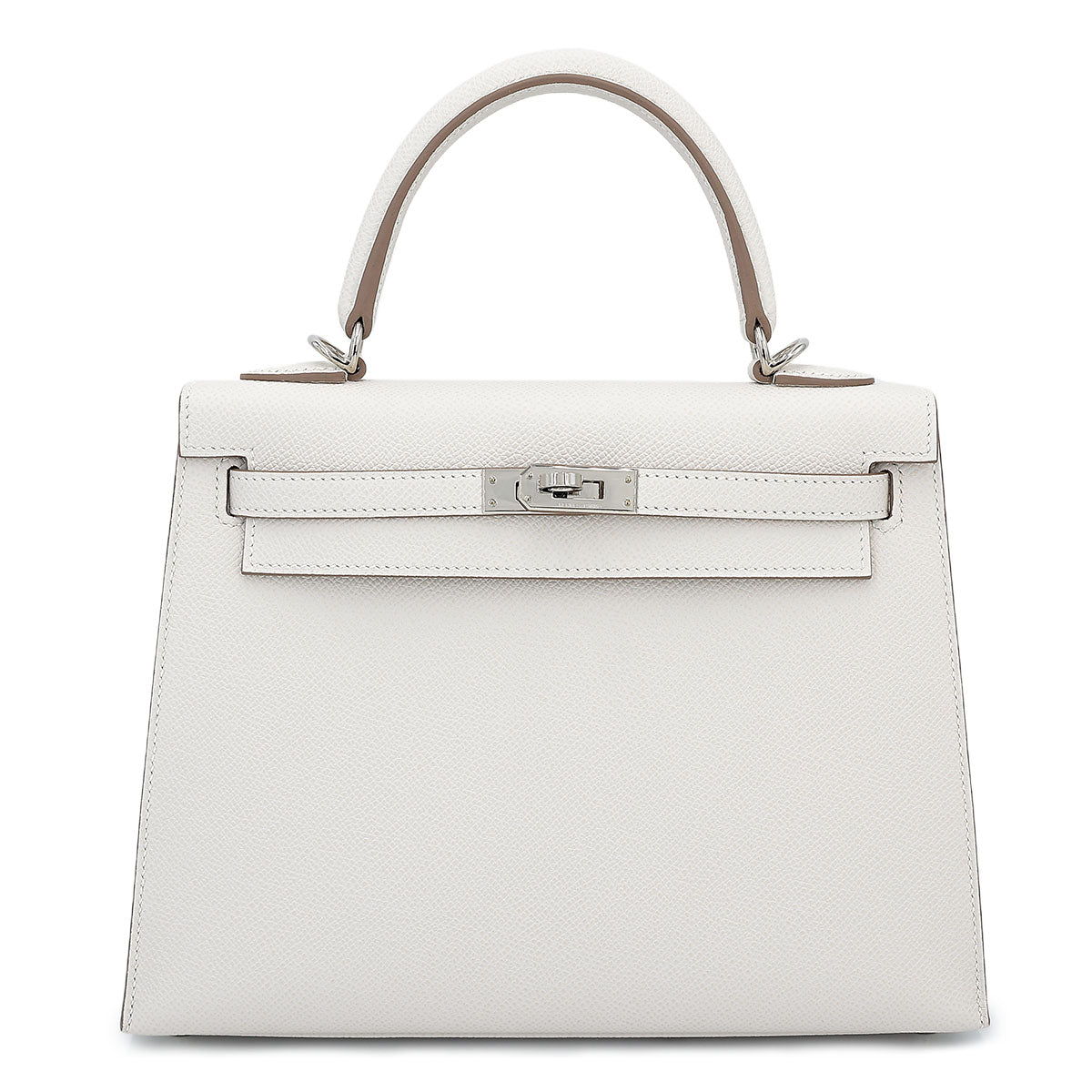 HERMÈS Kelly 25 Sellier Gris Pale (M4) Epsom Palladium hardware B (2023)
