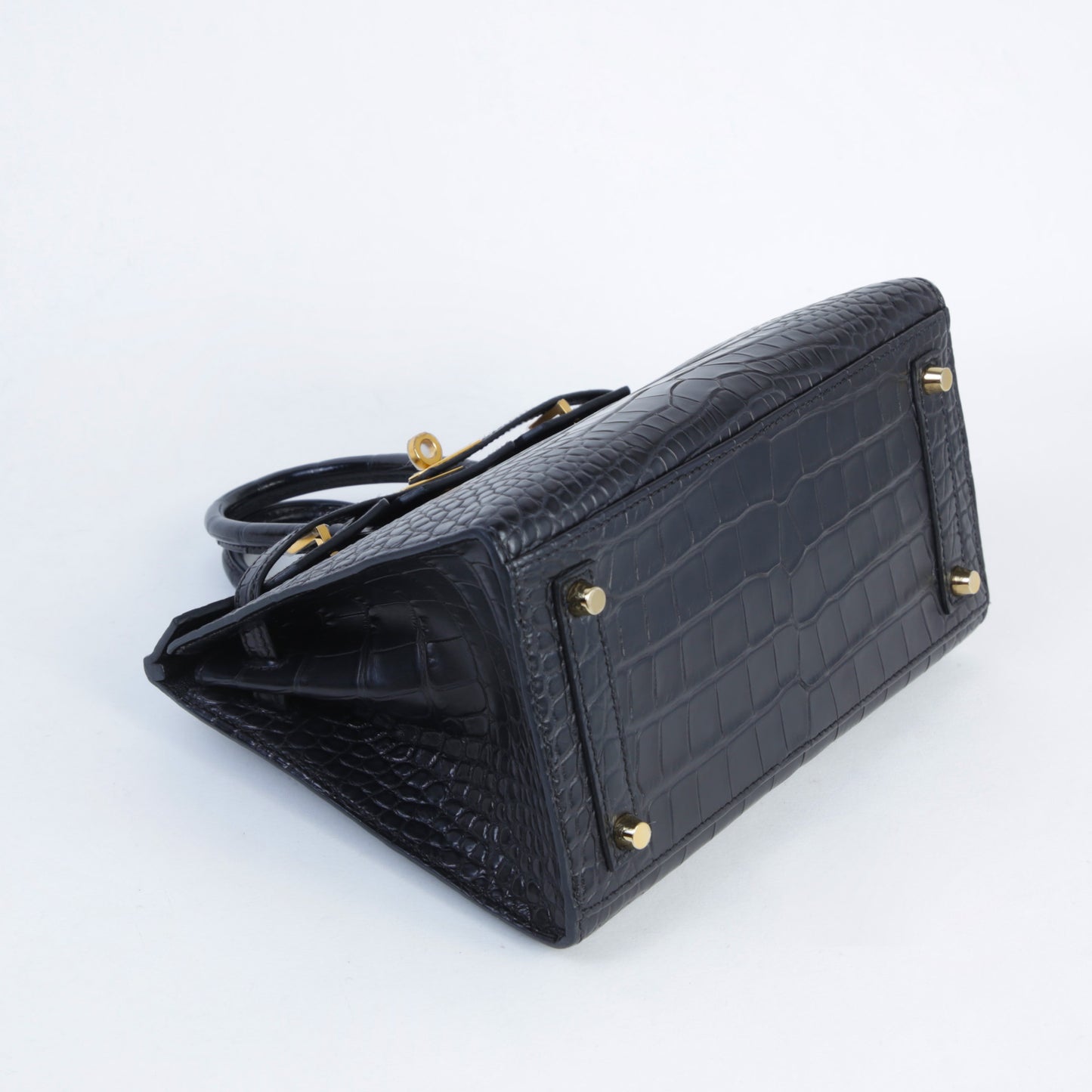 HERMÈS Birkin 20 Noir Alligator Gold hardware  (2024)