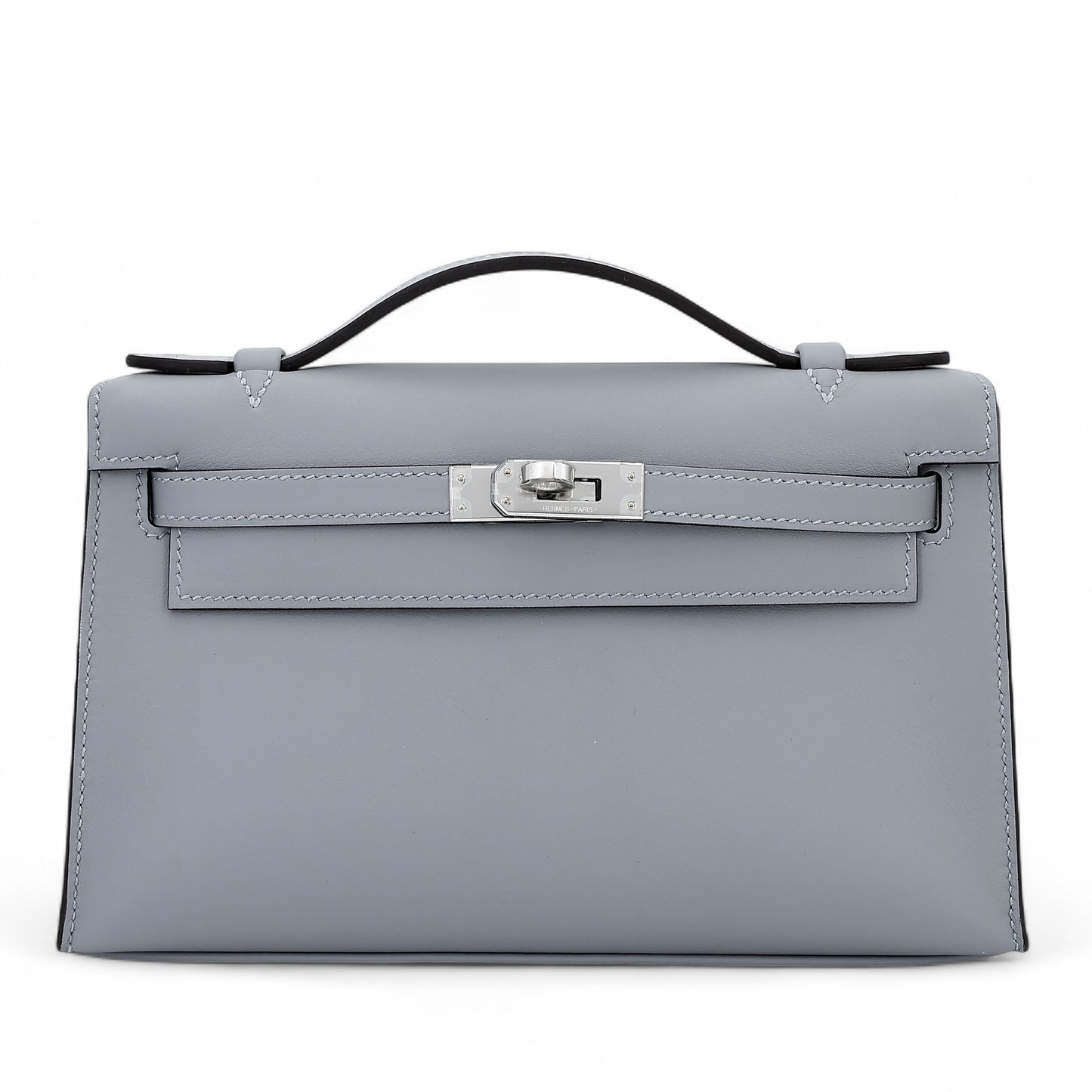 HERMÈS Kelly Pochette Gris Pantin (P0) Swift Palladium hardware K (2025)