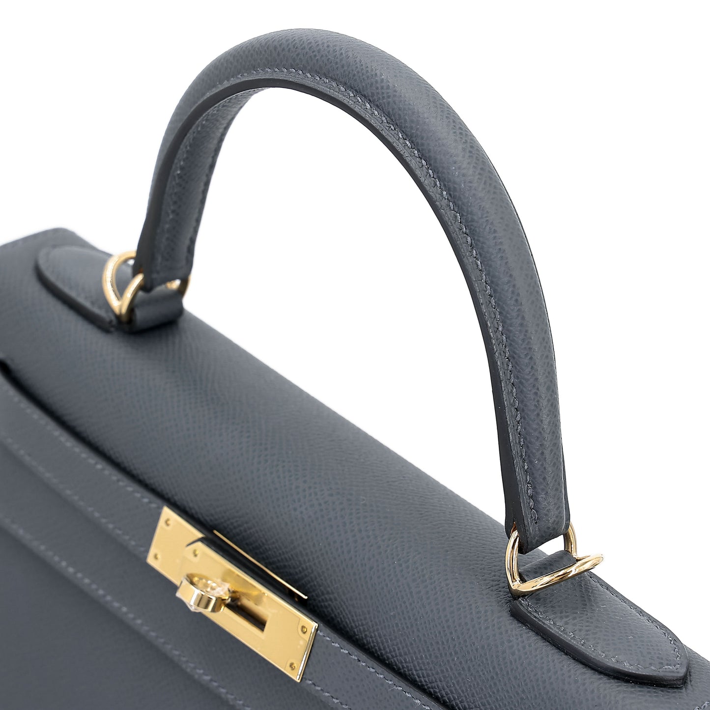 HERMÈS Kelly 28 Sellier Gris misty (H0) Epsom Permabrass hardware W (2024)