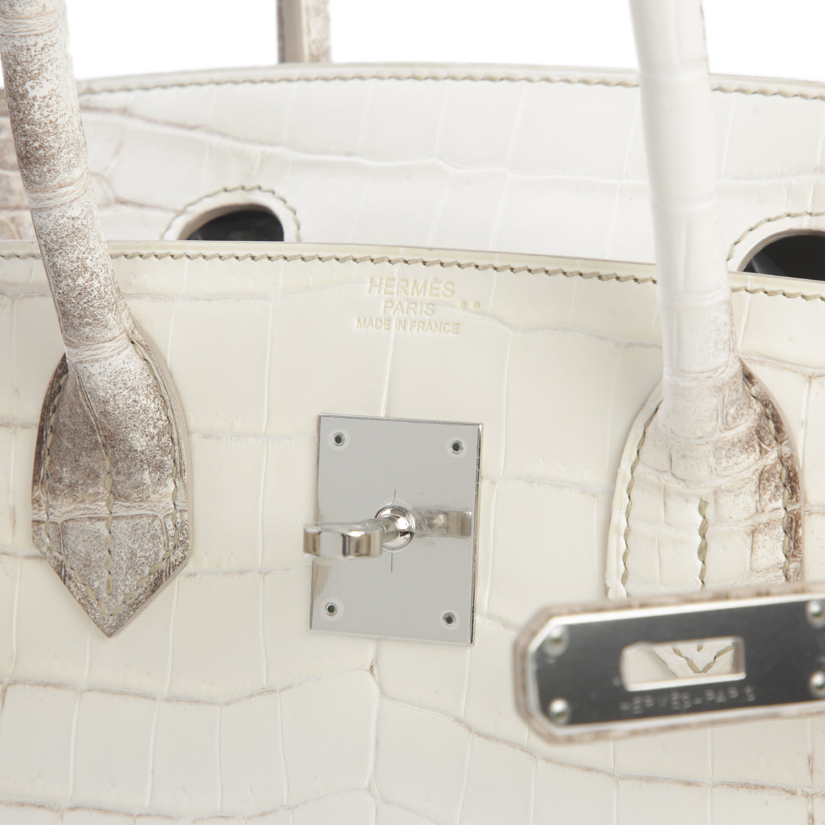 HERMÈS Limited Edition Birkin 30 Himalaya Matte Niloticus Crocodile Palladium hardware X (2016)