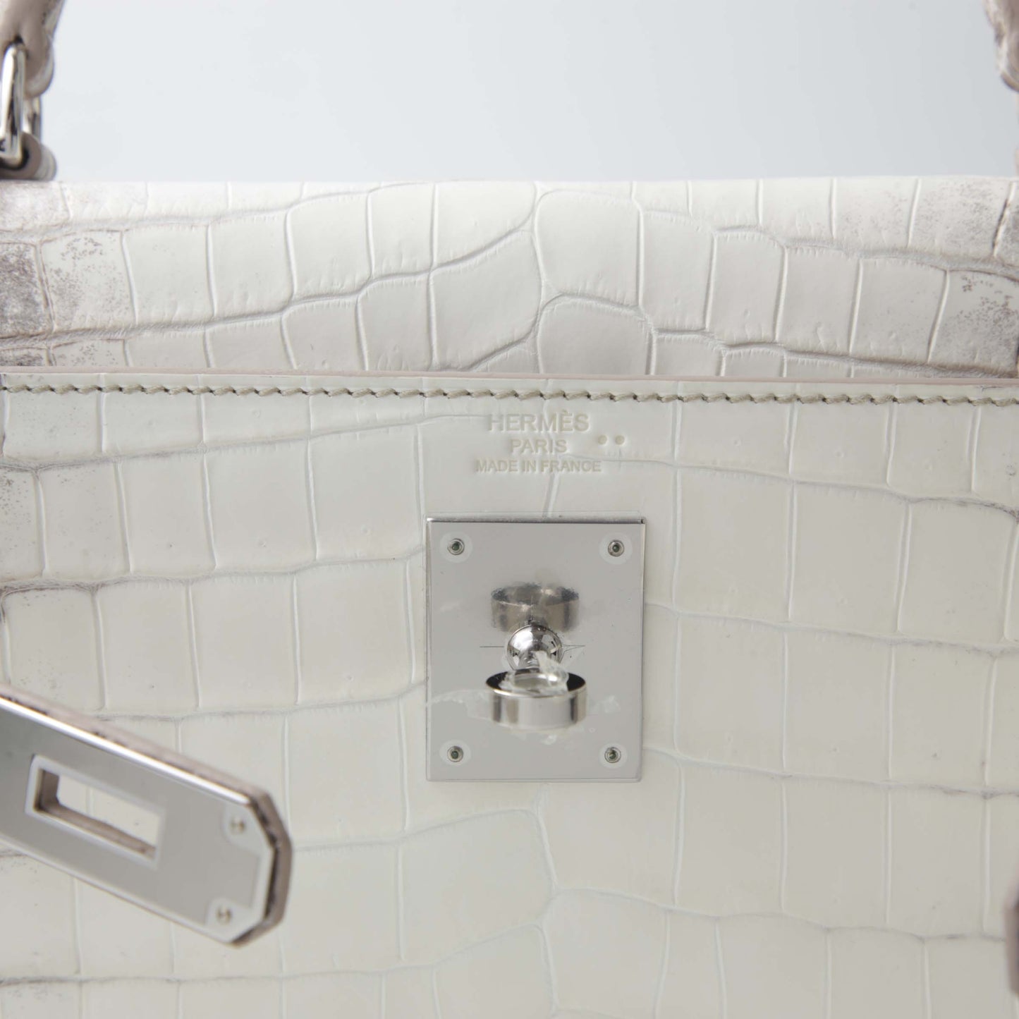 HERMÈS Kelly 28 Himalaya Matte Niloticus Crocodile Palladium hardware Z (2021)