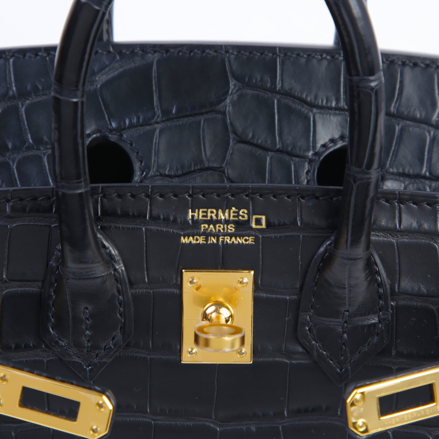 HERMÈS Birkin 20 Noir Alligator Gold hardware  (2024)