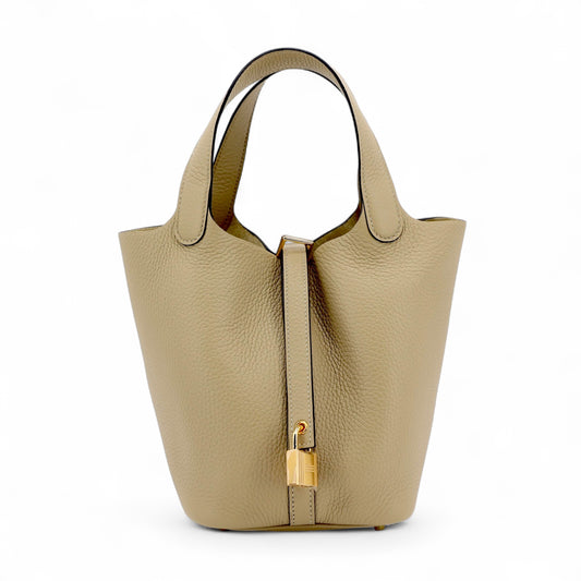 HERMÈS Picotin Lock PM Trench (S2) Clemence Gold hardware K (2025)