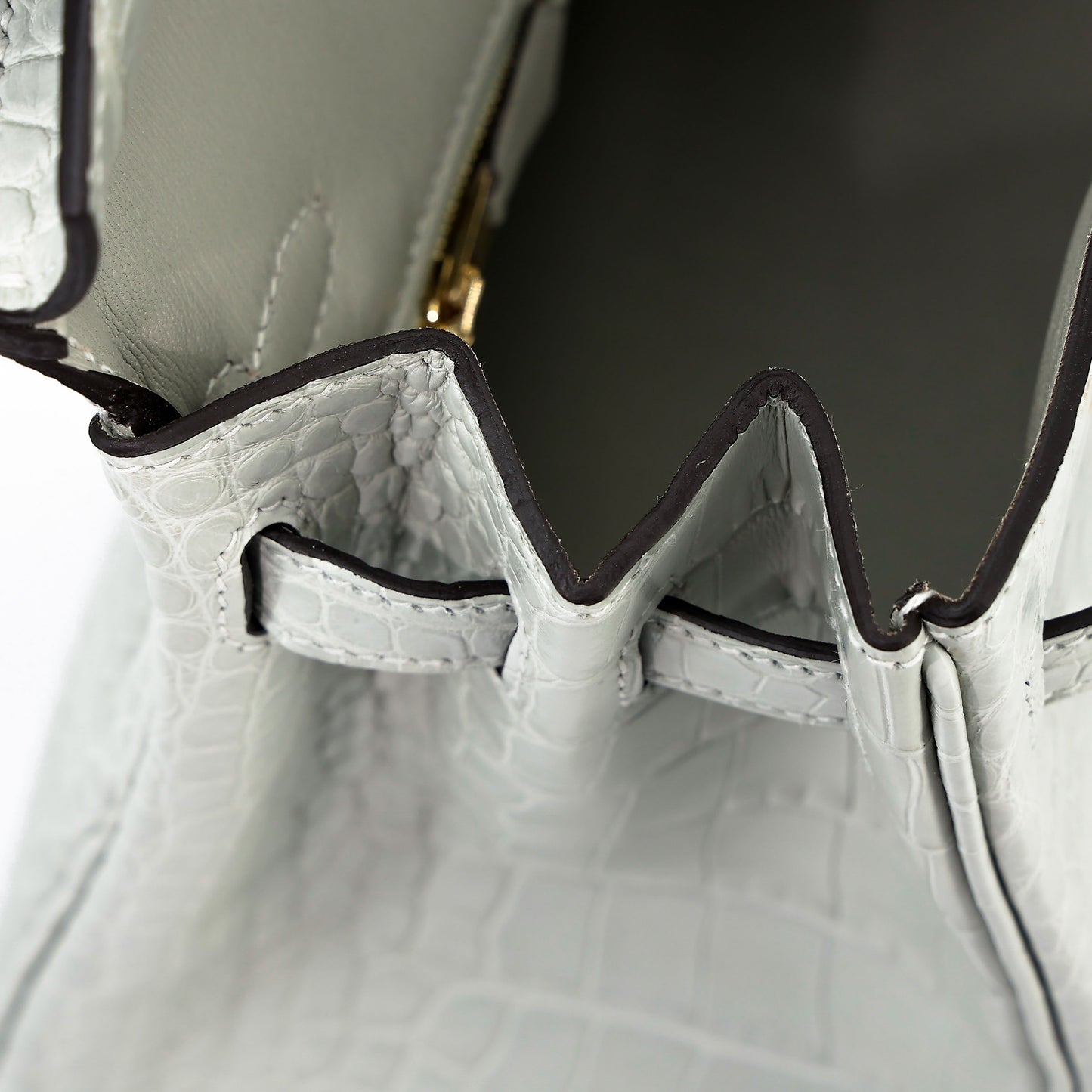 HERMÈS Birkin 25 Gris Neve (0W) Matte Alligator Gold hardware K (2025)