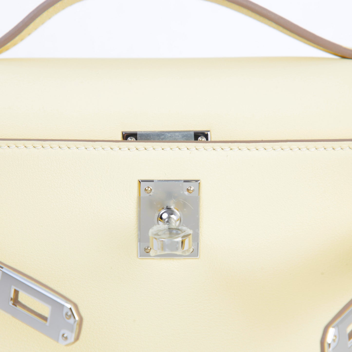 HERMÈS Kelly Pochette Jaune milton (i8) Swift Palladium hardware K (2025)