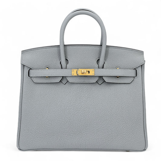 HERMÈS Birkin 25 Bleu Glacier (8U) Togo Gold hardware W (2024)