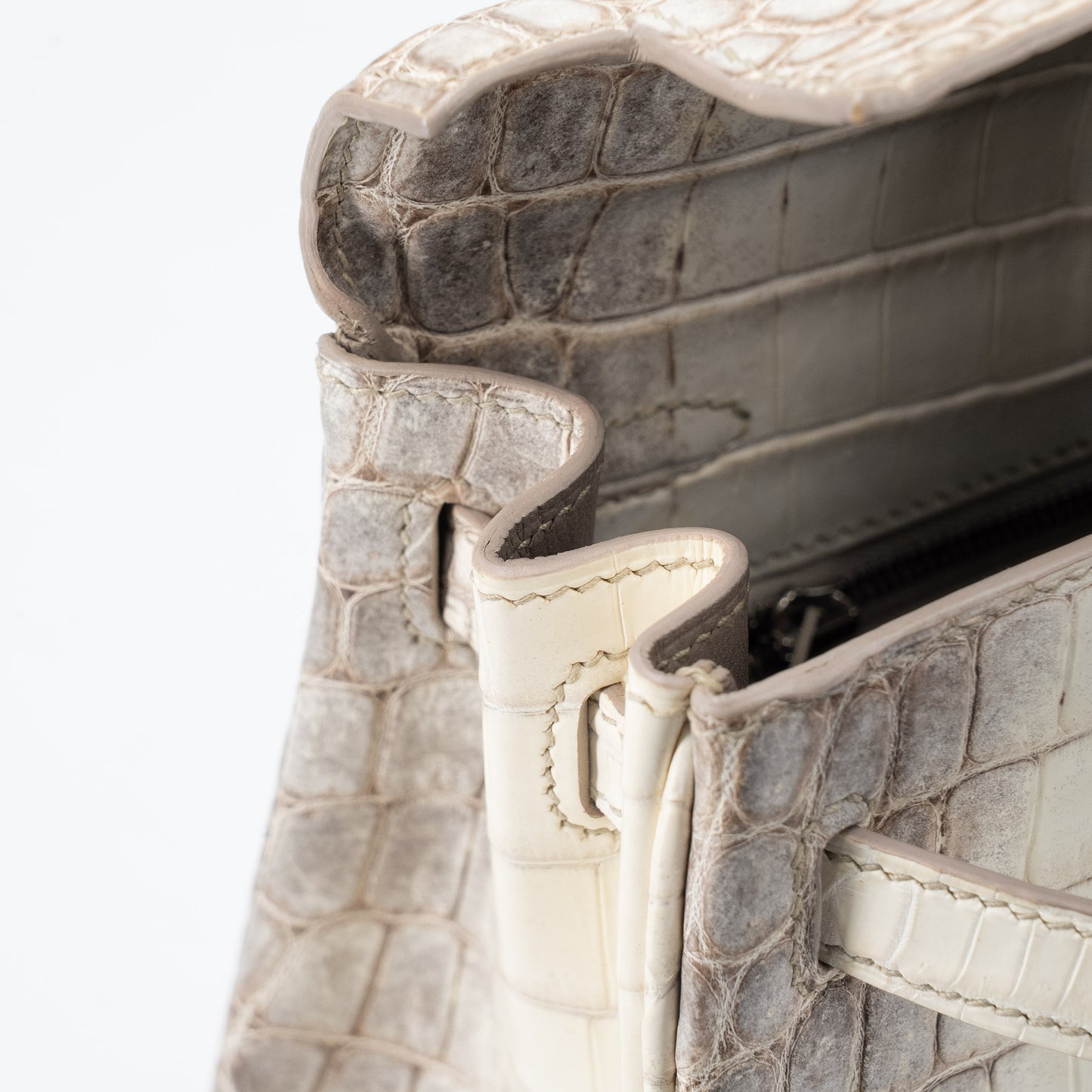 HERMÈS Limited Edition Kelly 25 Himalaya Matte Niloticus Crocodile Diamond White Gold hardware Z (2021)