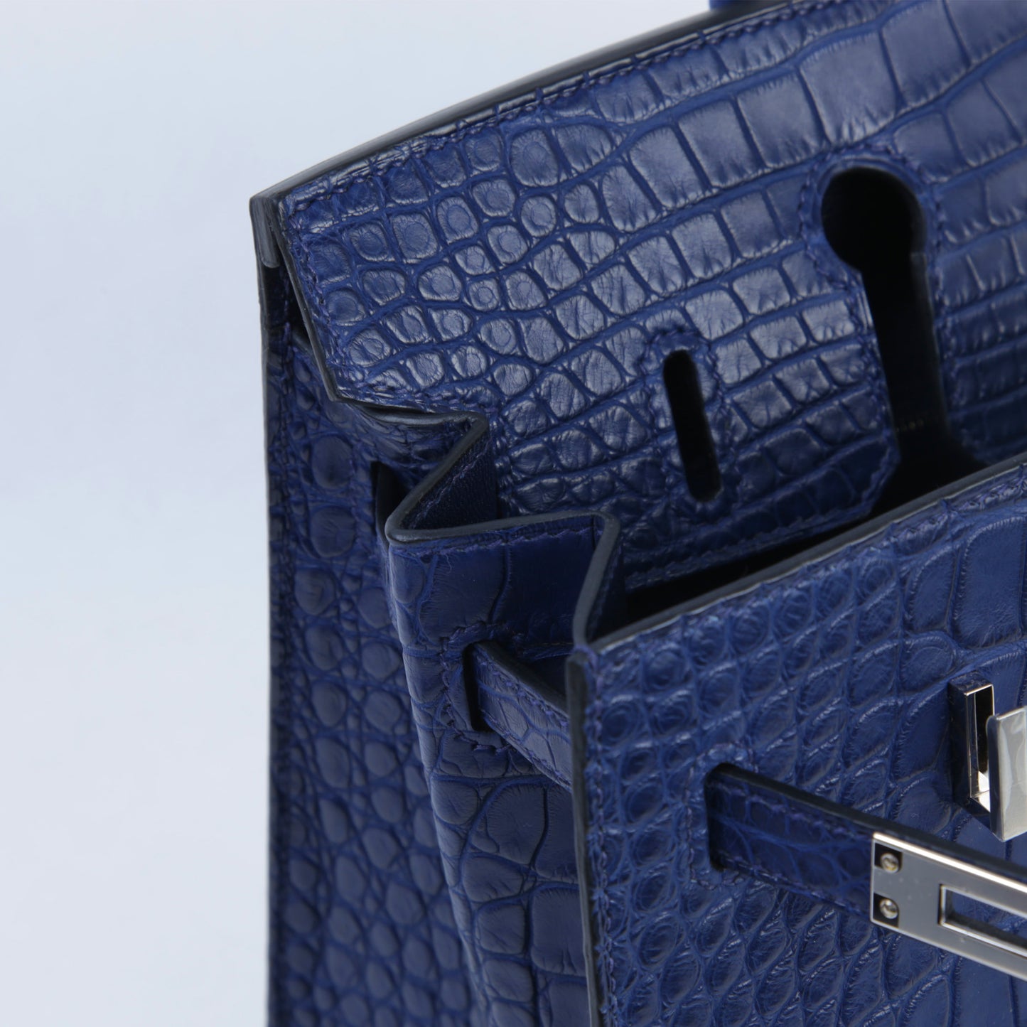 HERMÈS Birkin 25 Sellier Bleu Saphir (73) Matte Alligator Palladium hardware K (2025)