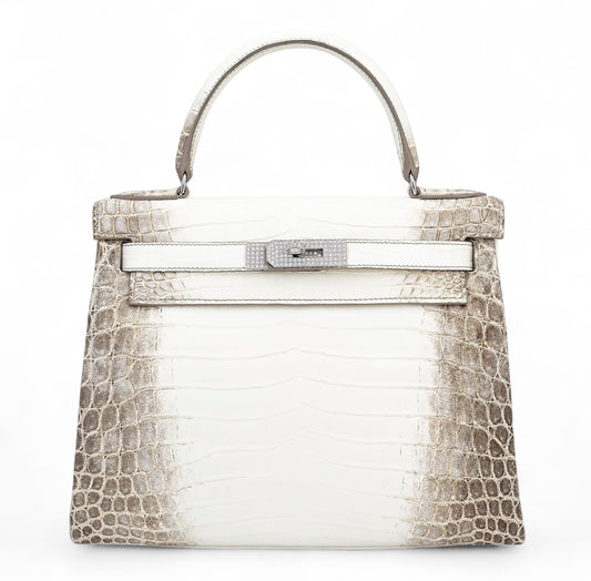 HERMÈS Limited Edition Kelly 28 Himalaya Matte Niloticus Crocodile Diamond White Gold hardware Z (2021)
