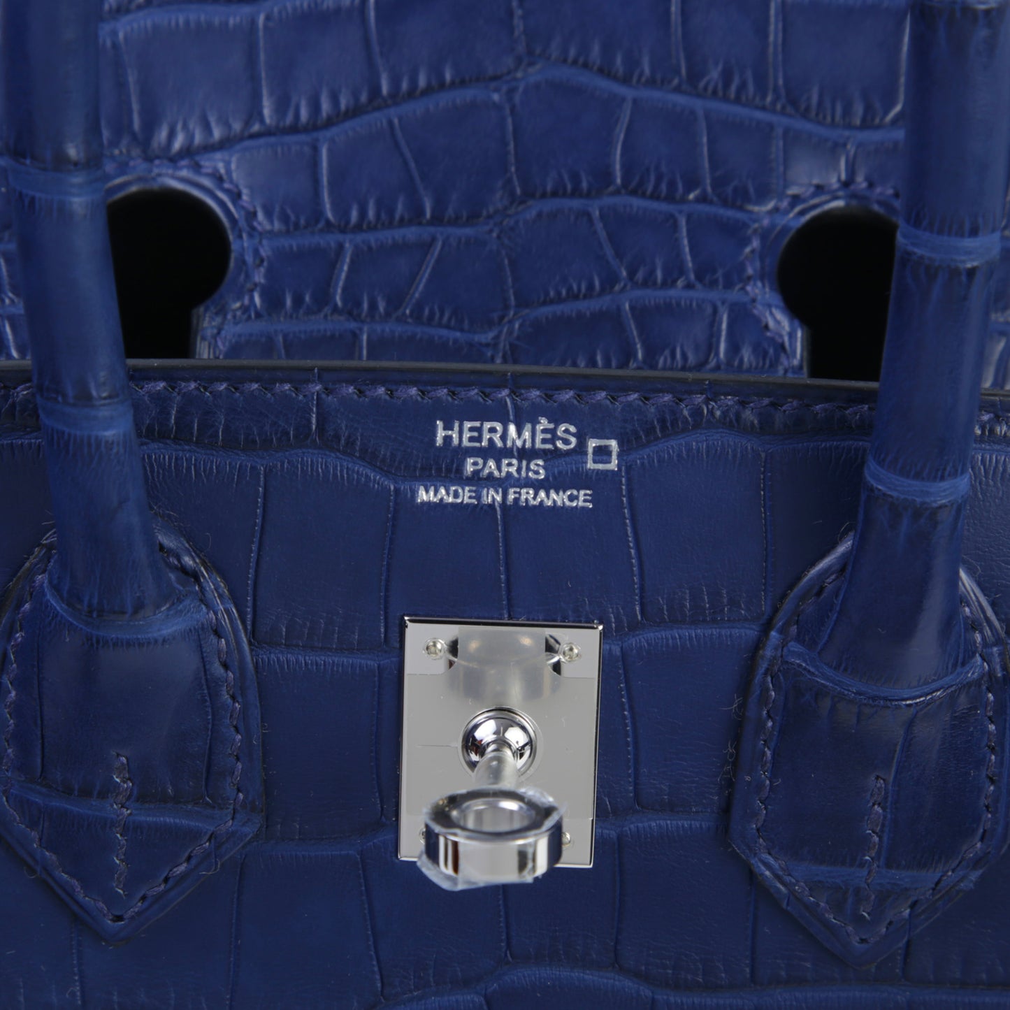 HERMÈS Birkin 25 Sellier Bleu Saphir (73) Matte Alligator Palladium hardware K (2025)
