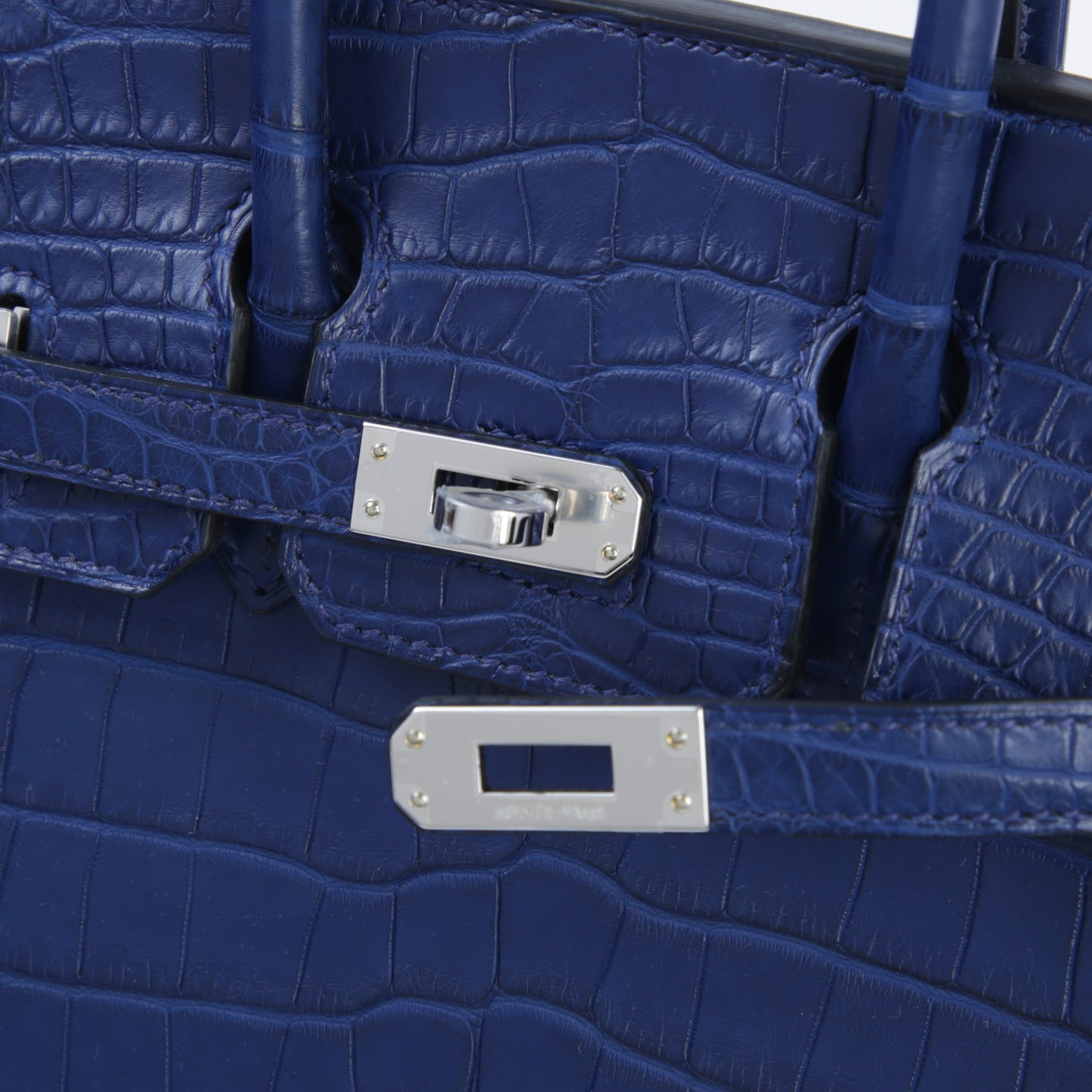 HERMÈS Birkin 25 Sellier Bleu Saphir (73) Matte Alligator Palladium hardware K (2025)