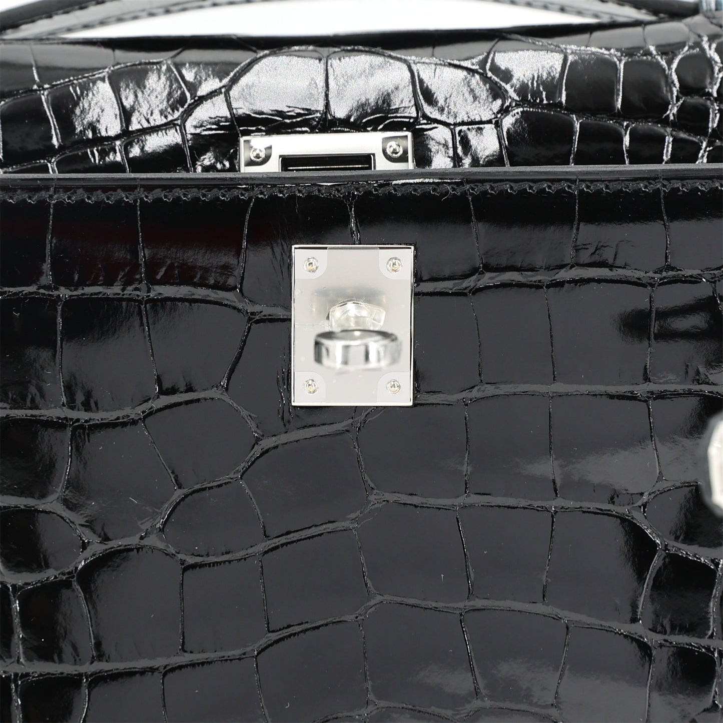 HERMÈS Special Order Kelly Pochette HSS Vert Rousseau (V0) Noir (89) Shiny Alligator Palladium hardware K (2025)