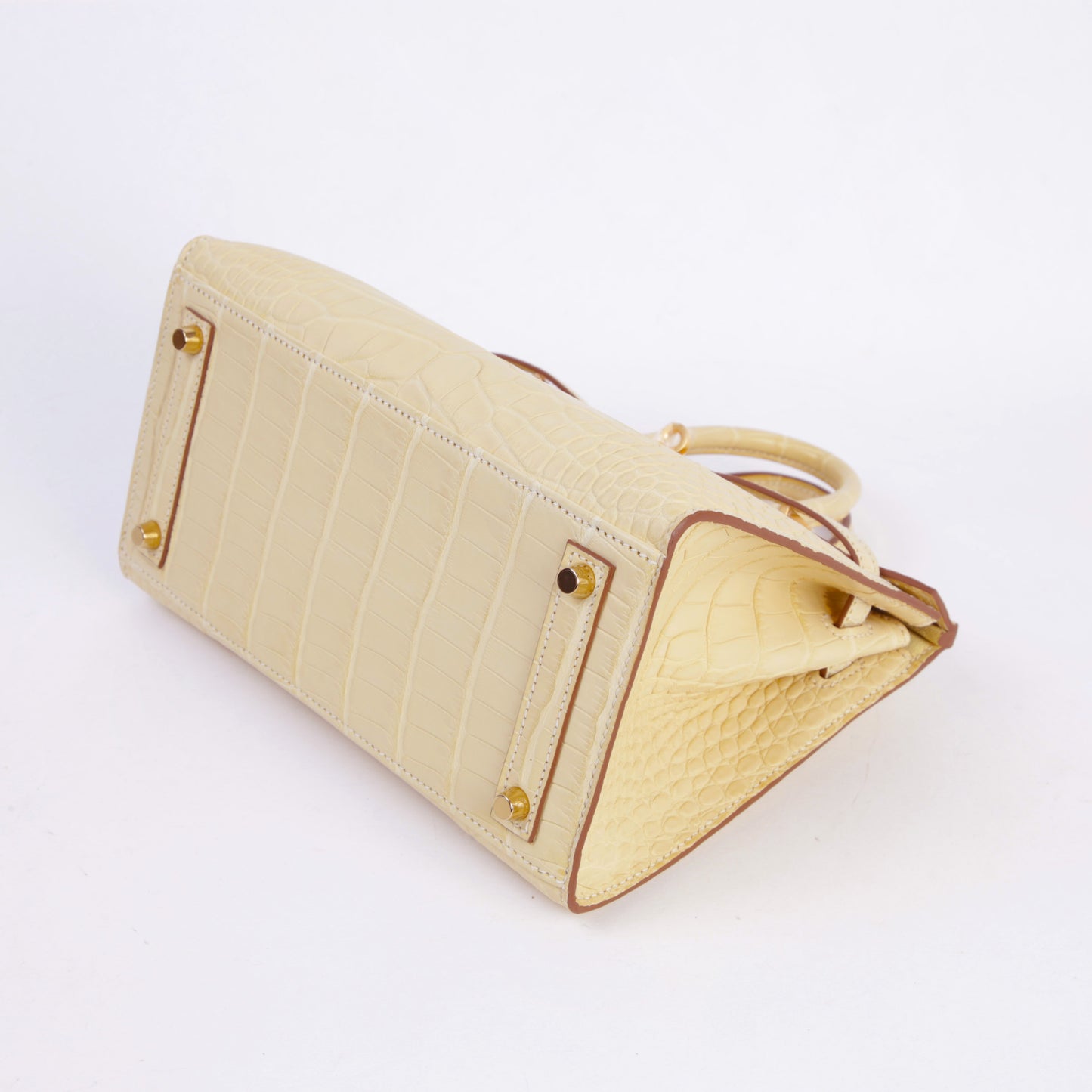 HERMÈS Birkin 20 Vanille Matte Alligator Gold hardware W (2024)