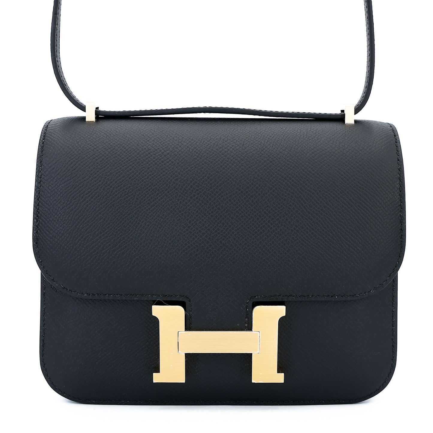 HERMÈS Constance Mini Noir (89) Epsom Brushed Gold hardware K (2025)