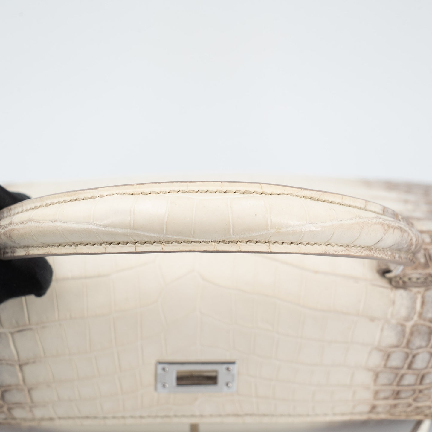 HERMÈS Limited Edition Kelly 25 Himalaya Matte Niloticus Crocodile Diamond White Gold hardware Z (2021)