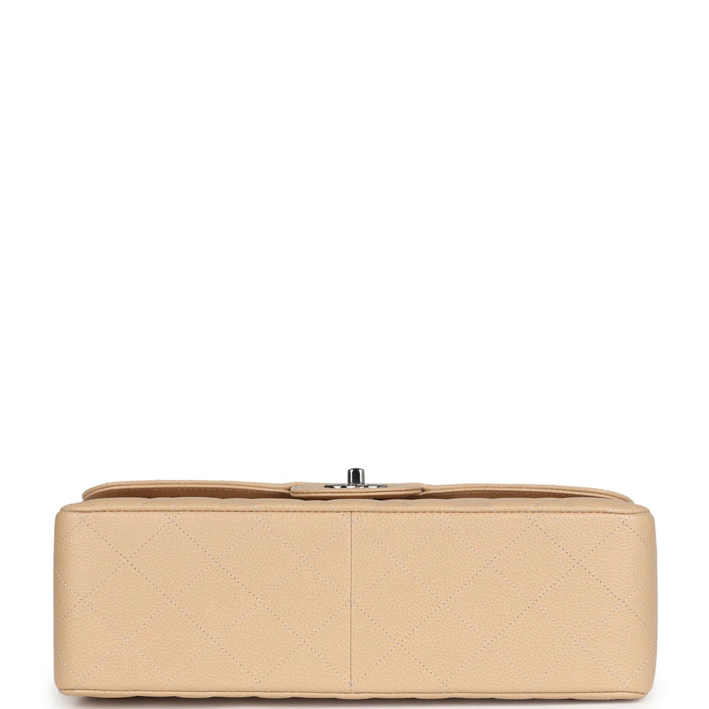 Chanel Jumbo Classic Double Flap Bag Light Beige Caviar Silver Hardware 2025