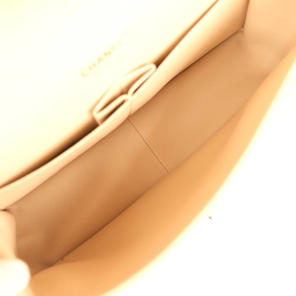 Chanel Jumbo Classic Double Flap Bag Light Beige Caviar Light Gold Hardware
