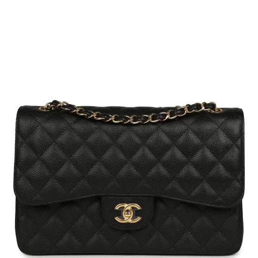 Chanel Jumbo Classic Double Flap Bag Black Caviar Gold Hardware 2025