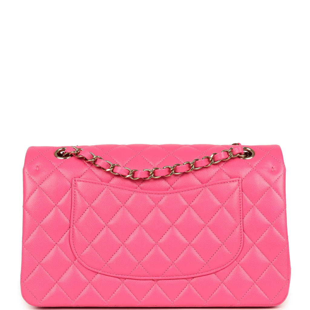Chanel Medium Classic Double Flap Pink Caviar Light Gold Hardware