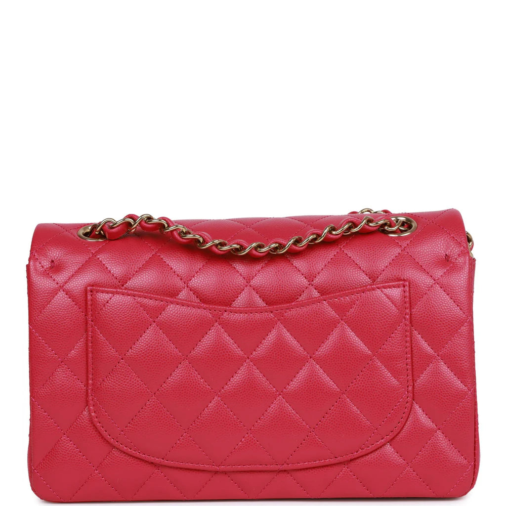 Chanel Small Classic Double Flap Fuchsia Caviar Light Gold Hardware
