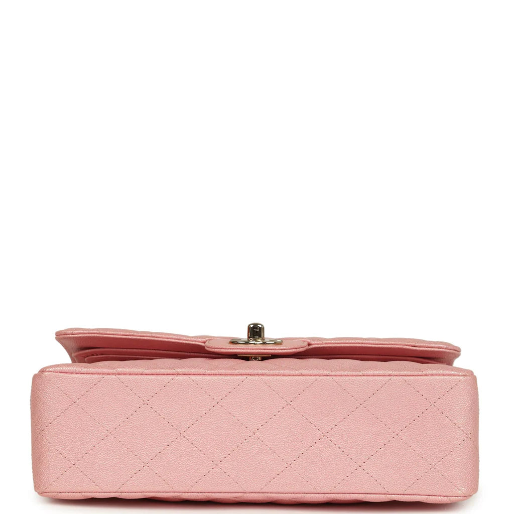 Chanel Small Classic Double Flap Bag Pink Iridescent Caviar Light Gold Hardware