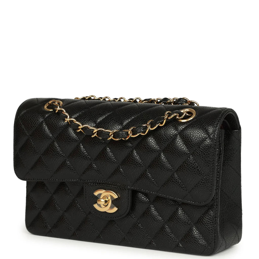 Chanel Small Classic Double Flap Bag Black Caviar Gold Hardware 2025