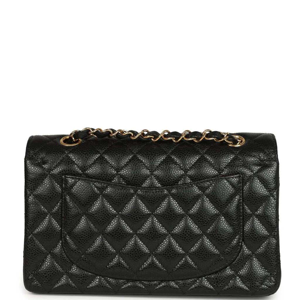 Chanel Small Classic Double Flap Bag Black Caviar Gold Hardware 2025