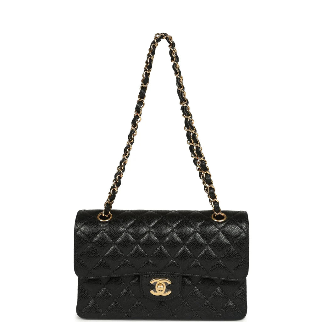 Chanel Small Classic Double Flap Bag Black Caviar Gold Hardware 2025