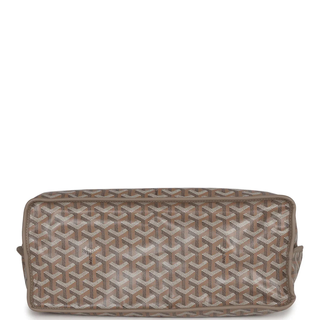 Goyard Goyardine Greige Anjou PM Embroidered Bunny Khaki Bag Palladium Hardware