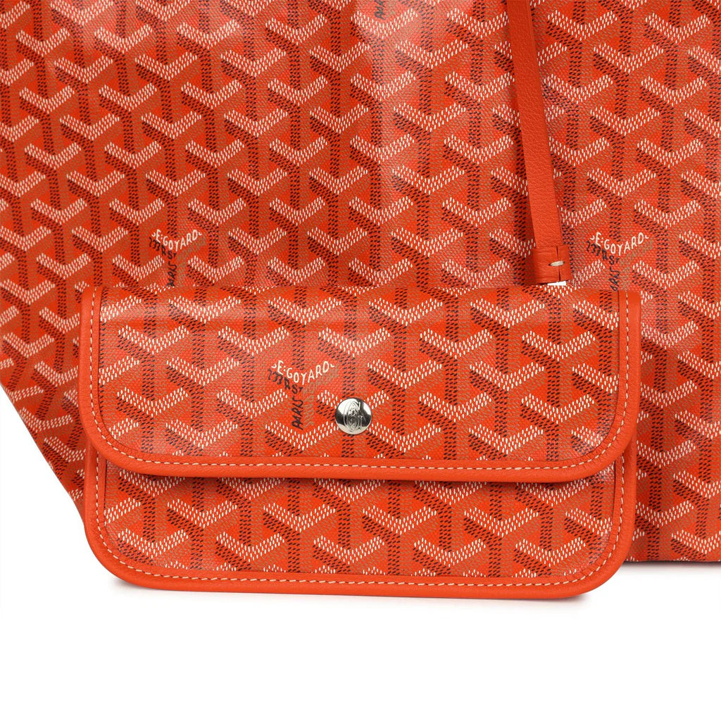 Goyard Goyardine Orange St. Louis GM Tote Bag Palladium Hardware