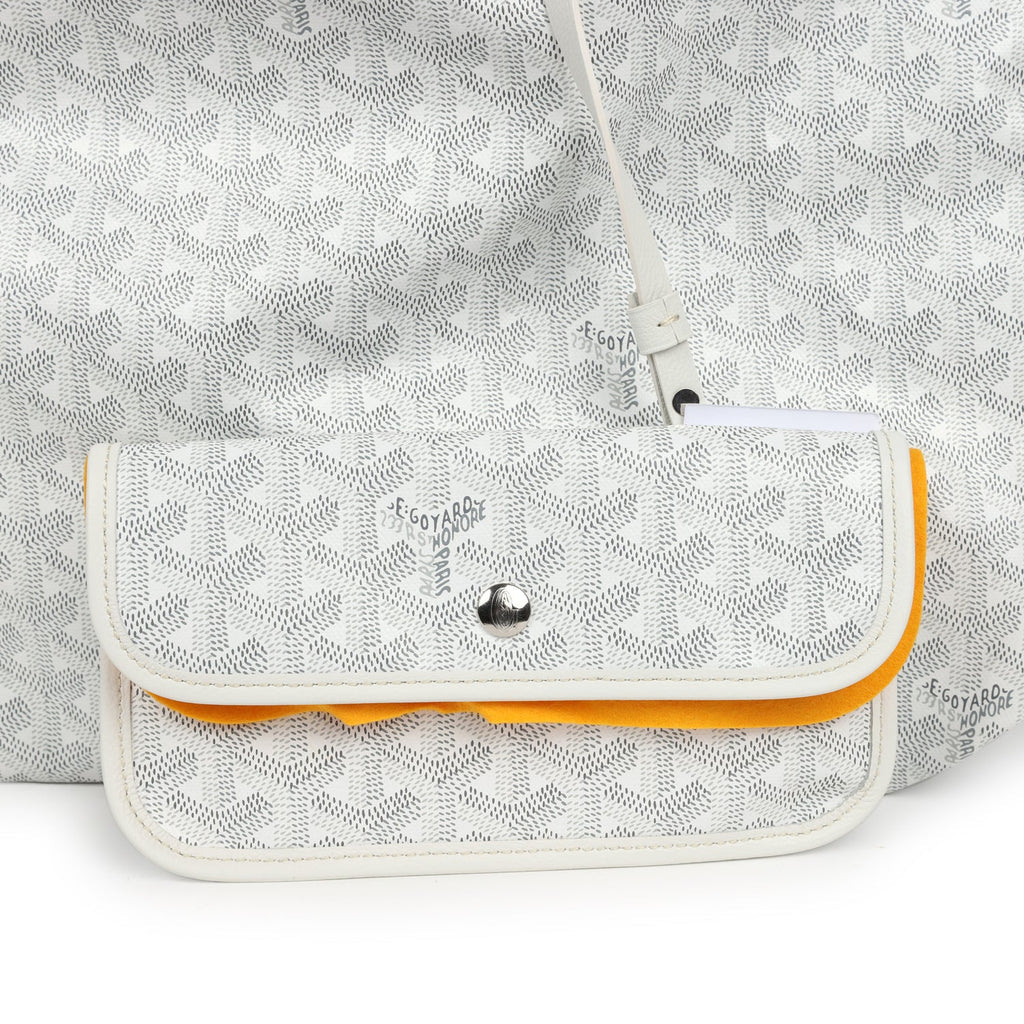 Goyard Goyardine White Boheme Hobo Bag Palladium Hardware