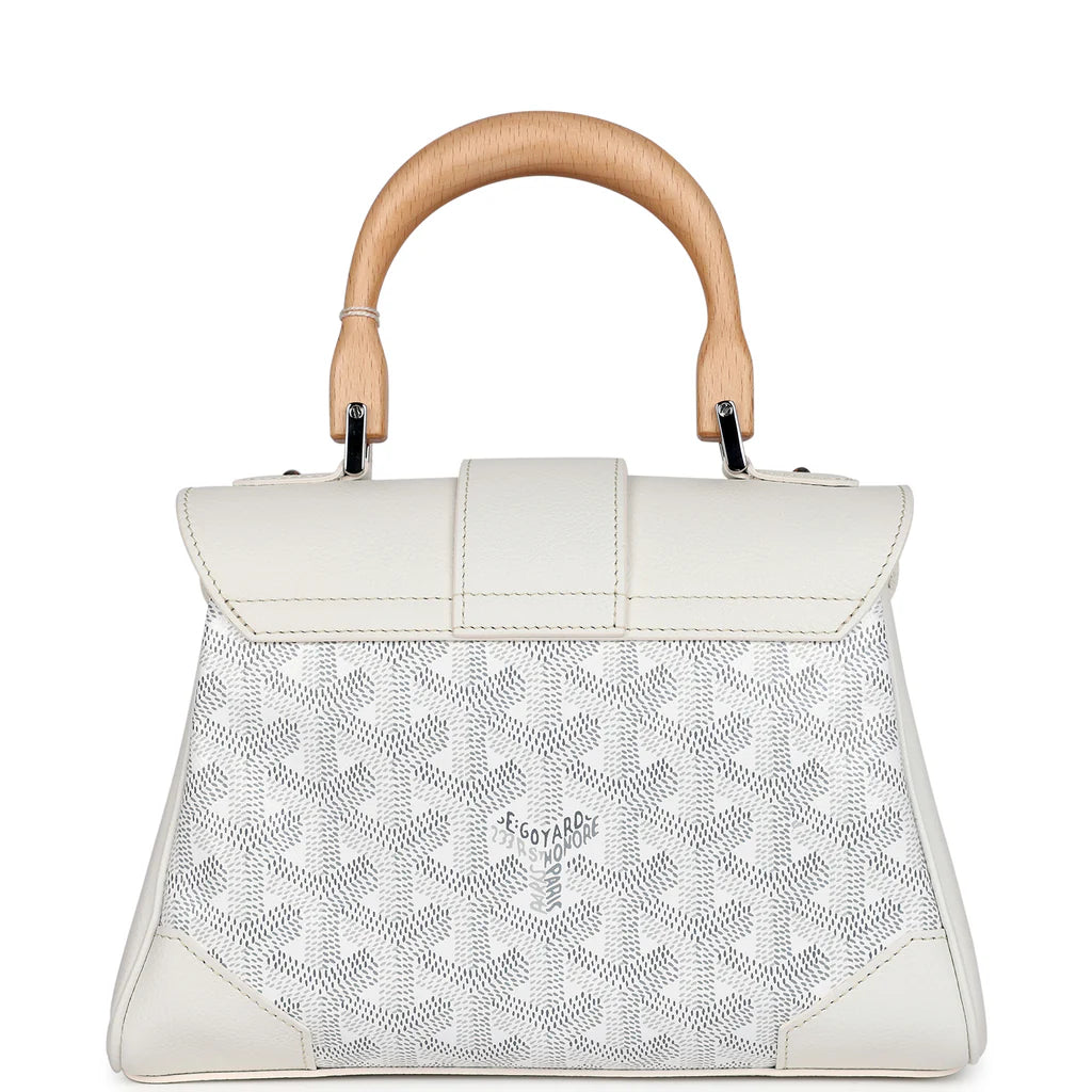 Goyard Saigon Souple Mini Bag White Goyardine Canvas Palladium Hardware