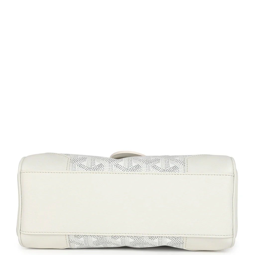 Goyard Saigon Souple Mini Bag White Goyardine Canvas Palladium Hardware