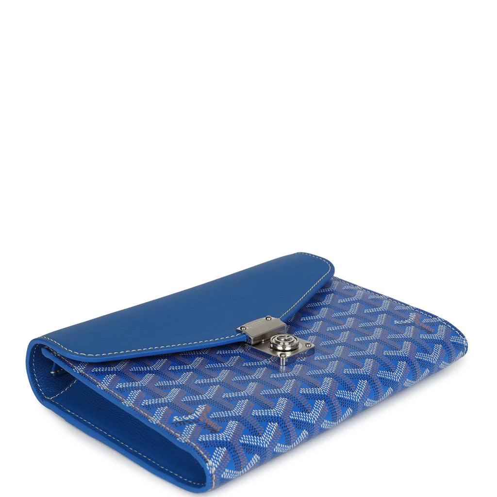 Goyard Goyardine Sky Blue Chypre Wallet-Pouch Palladium Hardware