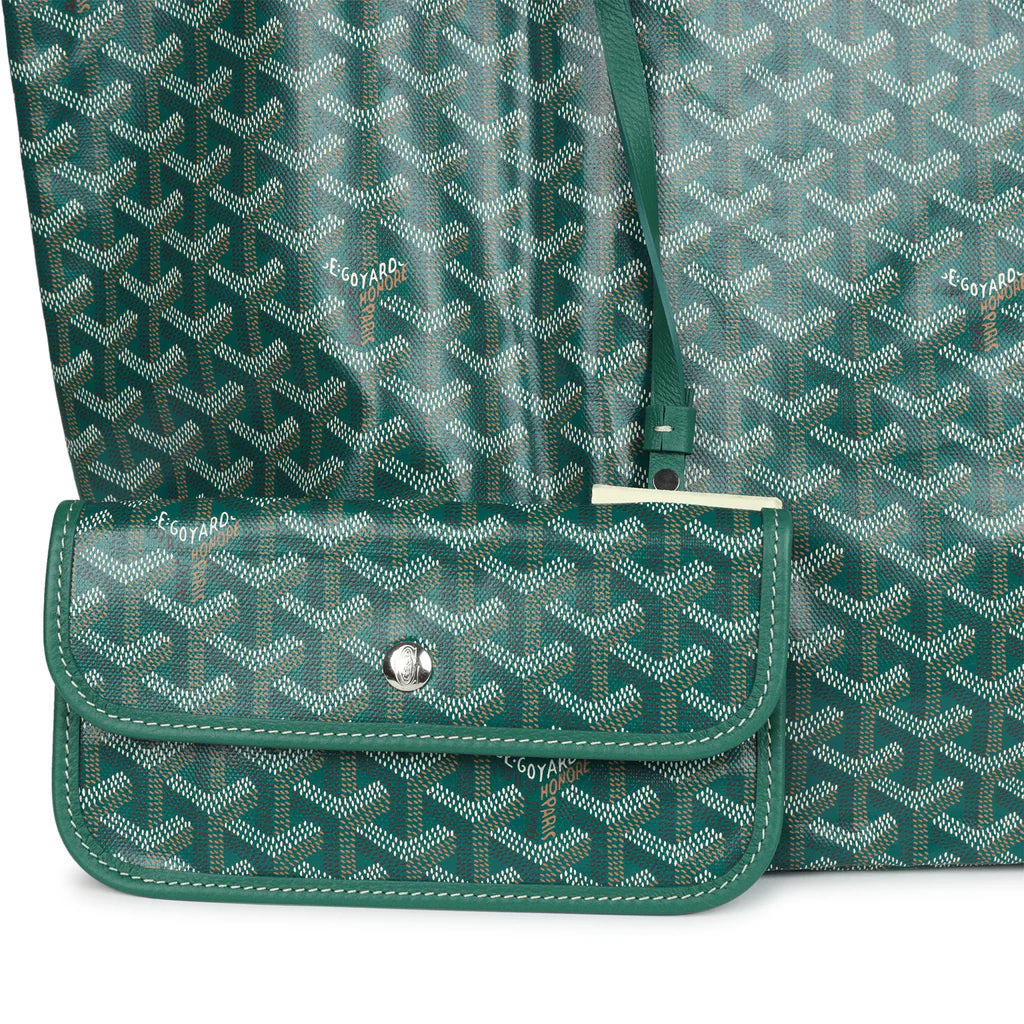 Goyard Goyardine Green St. Louis GM Tote Bag Palladium Hardware