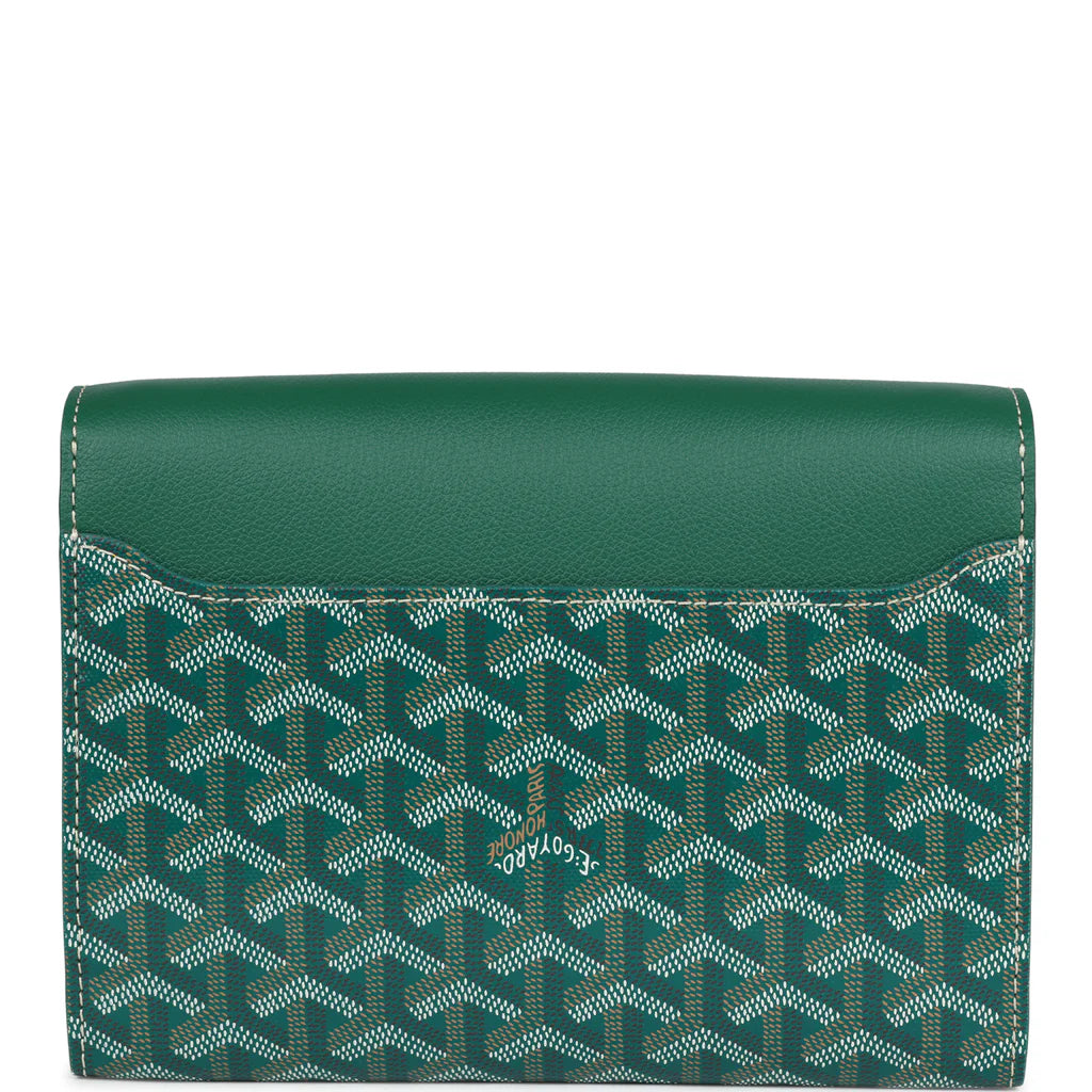Goyard Goyardine Green Chypre Wallet-Pouch Palladium Hardware