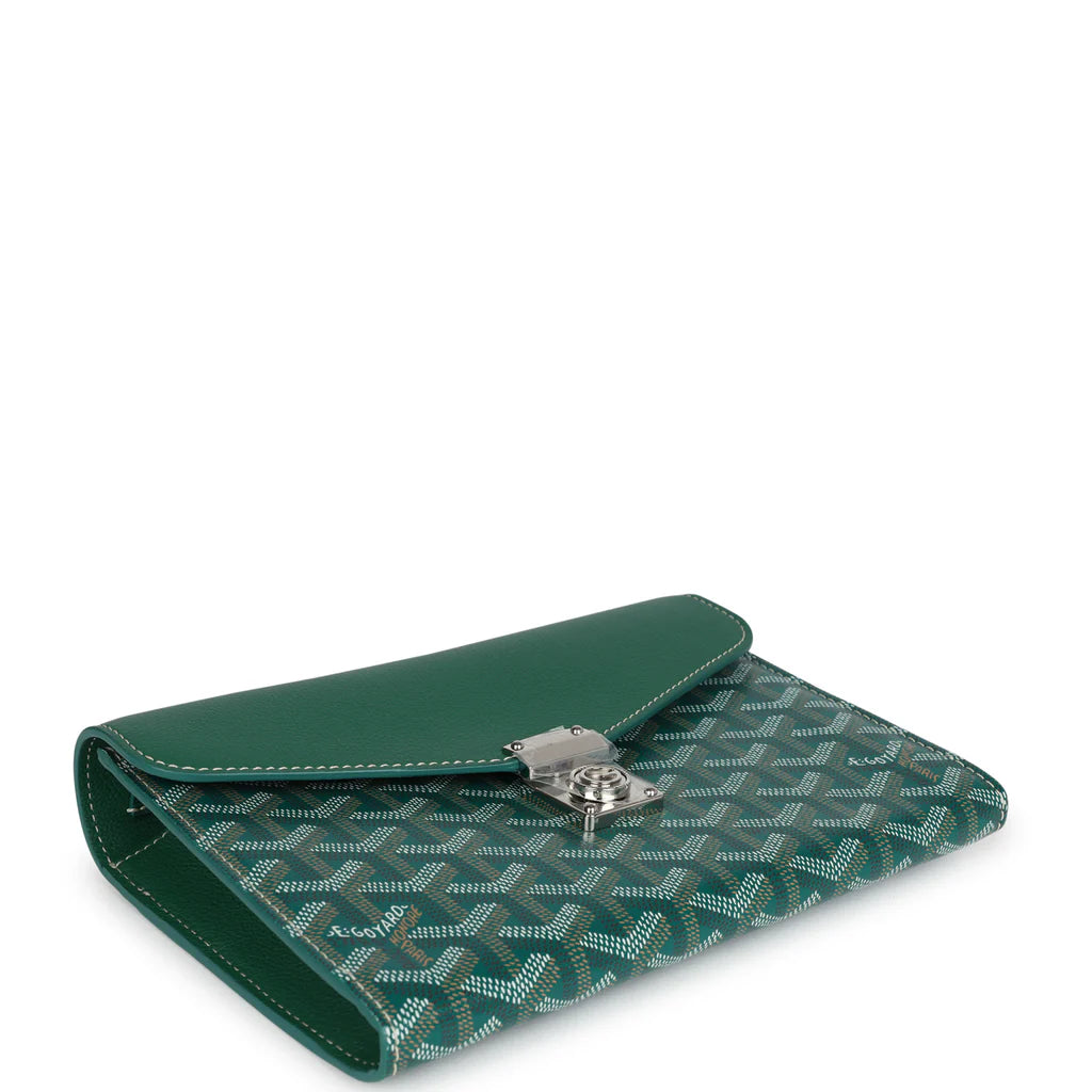 Goyard Goyardine Green Chypre Wallet-Pouch Palladium Hardware