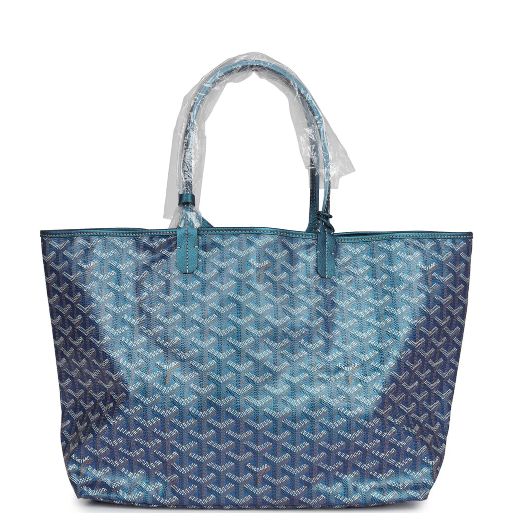 Goyard Goyardine Pearly Blue St. Louis PM Tote Bag Palladium Hardware