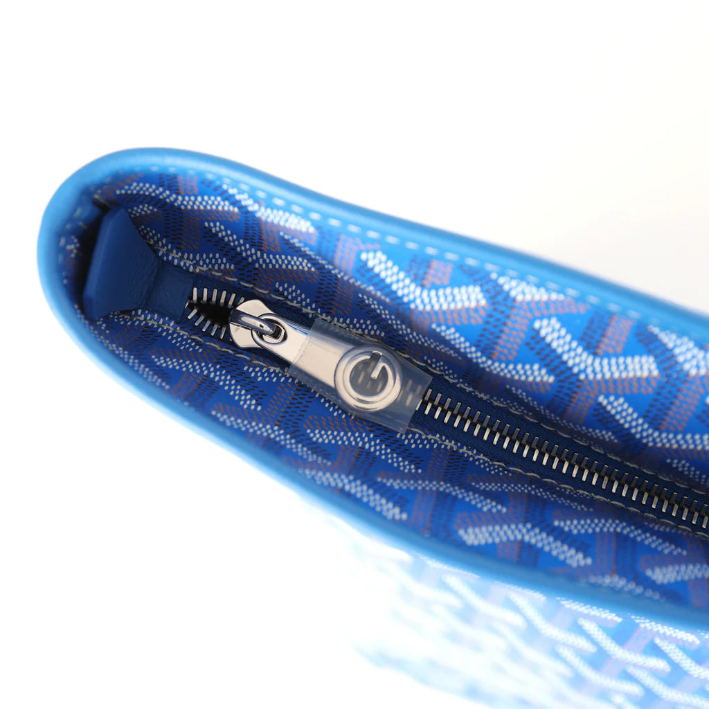 Goyard Goyardine Canvas Sky Blue Artois MM Tote Palladium Hardware
