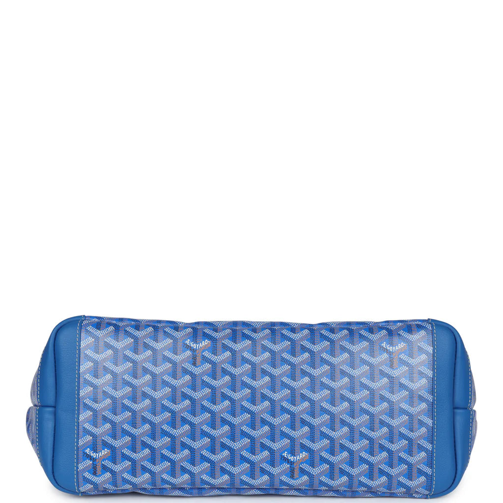 Goyard Goyardine Canvas Sky Blue Artois MM Tote Palladium Hardware
